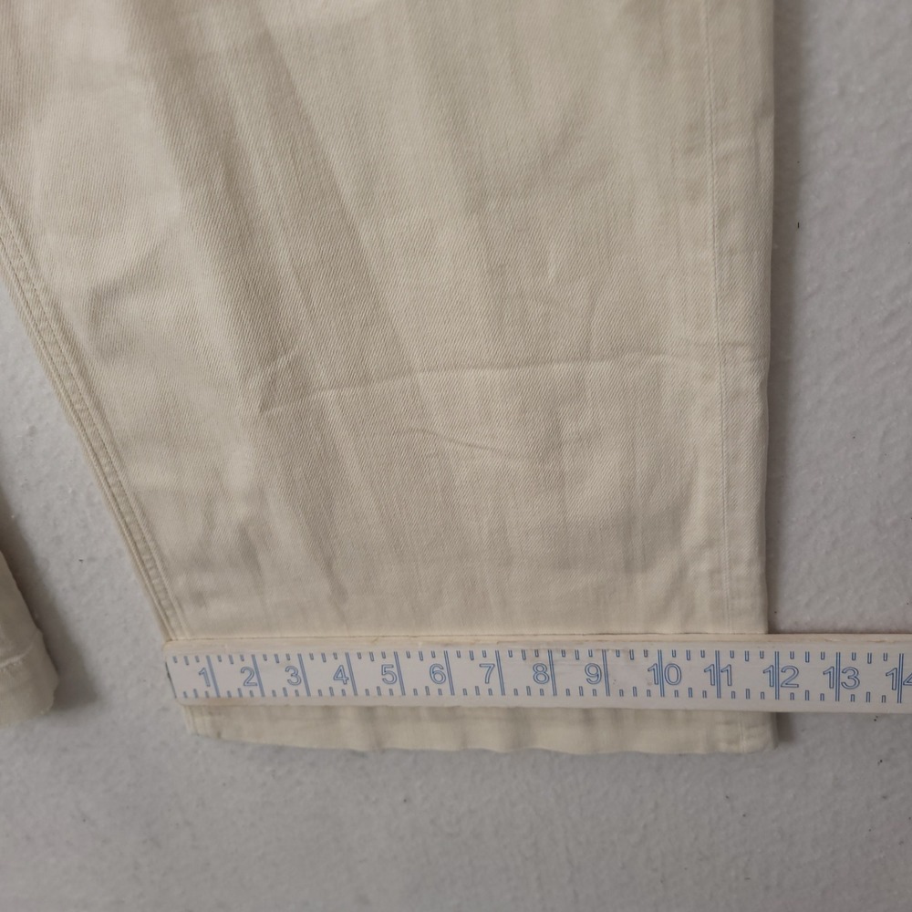 American Eagle Carpenter Pants Womens 14 Cream Stretch Wide Leg Utility Y2k - Picture 12 of 16